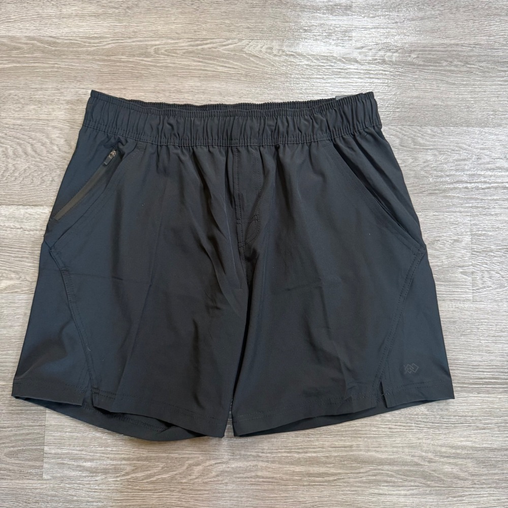 LEG3ND Mens Stretch Performance Shorts Black 7" Inseam Elastic Waist Large NWT